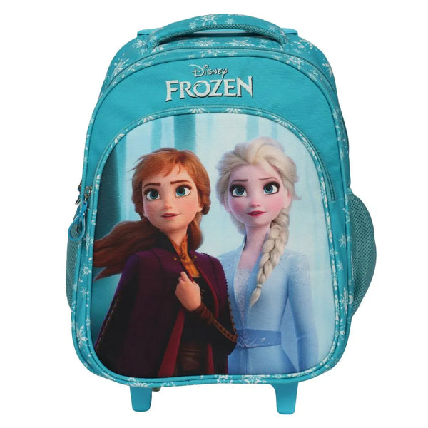 Novex Disney Frozen Original Kids Backpack Trolley with 2 Wheels (Turquoise Blue) / Kids Backpack / Kids School Bag 18"