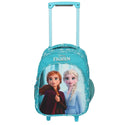 Novex Disney Frozen Original Kids Backpack Trolley with 2 Wheels (Turquoise Blue) / Kids Backpack / Kids School Bag 18"