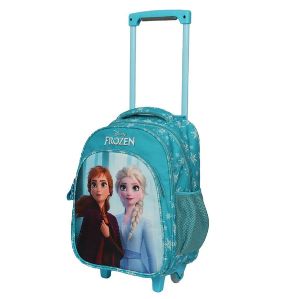 Novex Disney Frozen Original Kids Backpack Trolley with 2 Wheels (Turquoise Blue) / Kids Backpack / Kids School Bag 18"