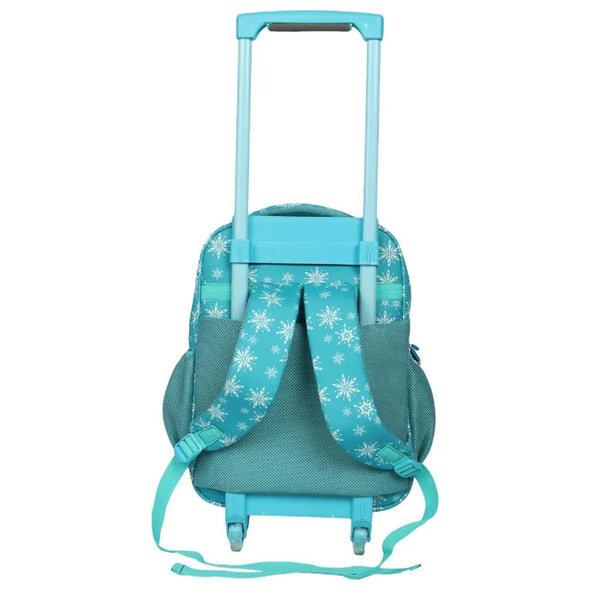 Novex Disney Frozen Original Kids Backpack Trolley with 2 Wheels (Turquoise Blue) / Kids Backpack / Kids School Bag 18"
