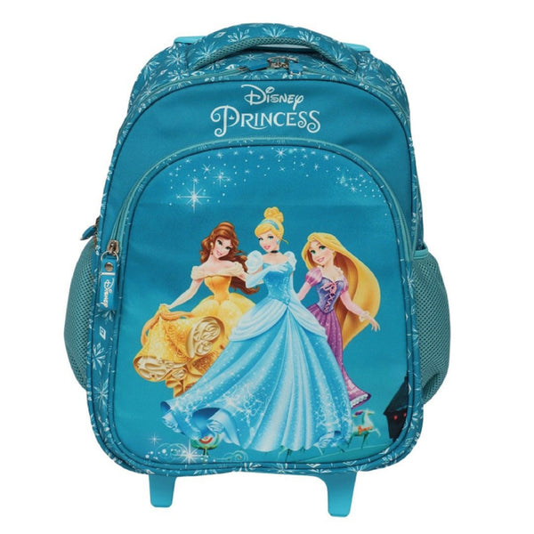 Novex - Disney Original Princess Kids Backpack Trolley Bag With 2 Wheel | Turquoise 18"