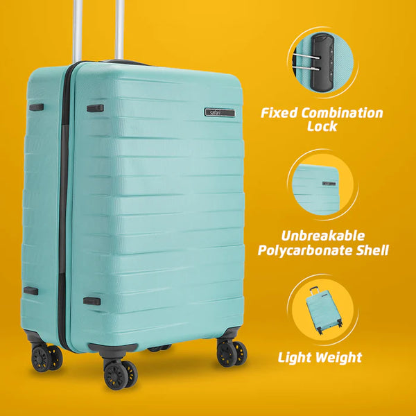 Safari Mint Hard Luggage with Anti Theft Zipper and Dual Wheels 79 (CM) Large bag