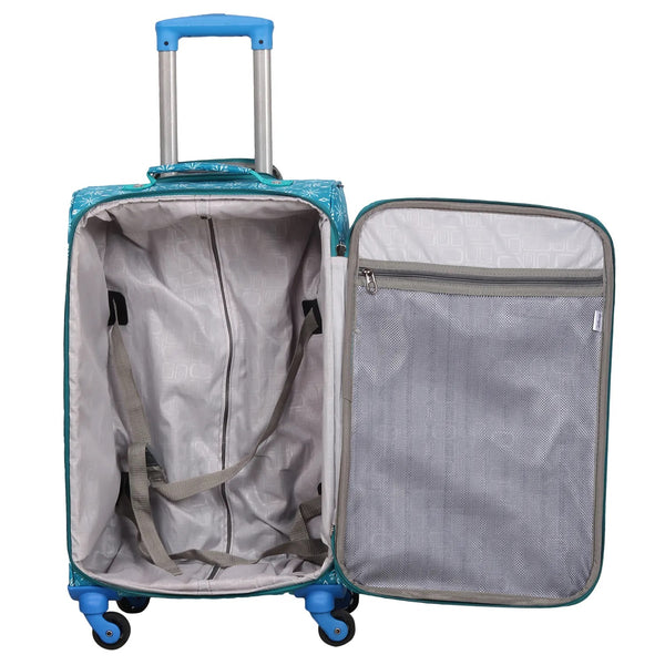 Disney Frozen Turquoise Original Soft Sided Polyester Kids Trolley Bag for Travel with 4 Wheels 22"