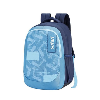 Buy blue Safari Triplex 01 Casual Backpack with 37L capacity with Armor Base, 3 Compartments, Bottle Holder Pocket, Front Pocket, 8 inch side pocket, Improved back &amp; shoulder straps,Printed School Bag for Boys and Girls, College Backpack, Office Bag, Travel Bag
