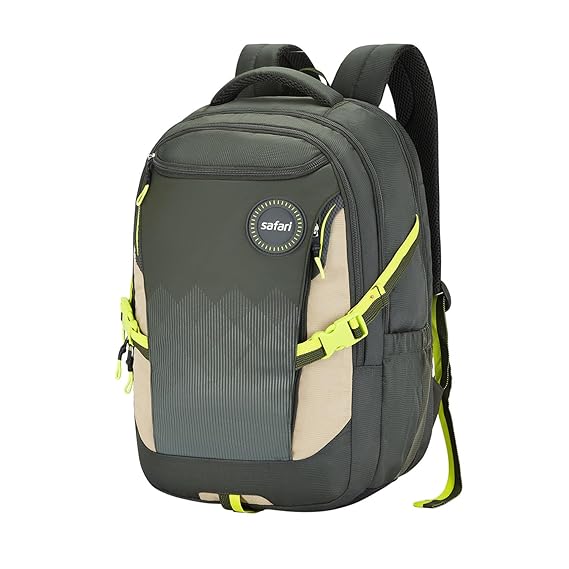 Safari Expand 15 Laptop Backpack with 43 Litres Armor Base, Raincover, 8 inch side Pockets, 3 Compartments, Bottle Holder,Compression straps & Organizer , School & College Bag, Office Bag