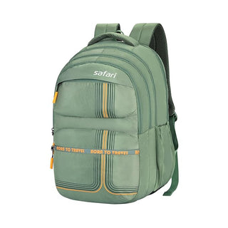 Buy green Safari Quadro 04 Casual Backpack with 43L Armor Base and Antitheft Pocket, 4 Compartments, Bottle Holder, Front Pocket, File Holder, School Bag, College Backpack, Office Bag, Travel Bag