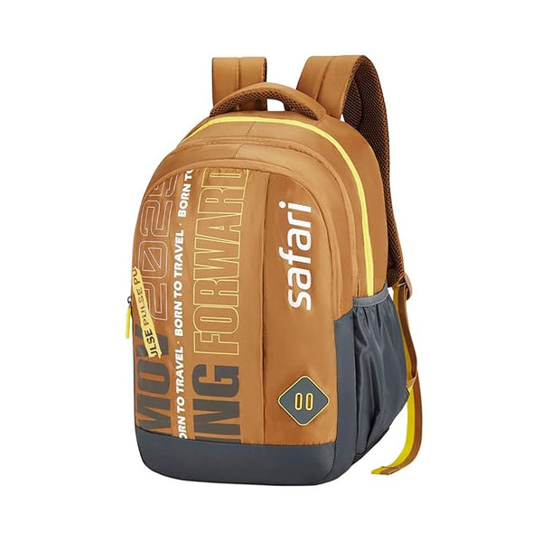Safari Triplex 04 Casual Backpack with 37L capacity with Armor Base, 3 Compartments, Bottle Holder Pocket, Front Pocket, 8 inch side pocket, Improved back & shoulder straps,Printed School Bag for Boys and Girls, College Backpack, Office Bag, Travel Bag