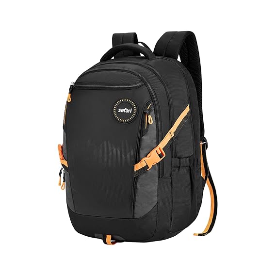 Safari Expand 15 Laptop Backpack with 43 Litres Armor Base, Raincover, 8 inch side Pockets, 3 Compartments, Bottle Holder,Compression straps & Organizer , School & College Bag, Office Bag