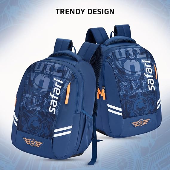 Safari Duplex 03 Casual Backpack with 32 L Armor Base, 2 Compartments, Bottle Holder, Front Pocket, 8 inch side pocket,Improved  back & Shoulder Straps,Printed School Bag for Boys and Girls, College Backpack, Office Bag, Travel Bag