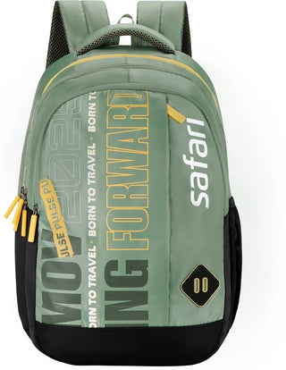Buy green Safari Triplex 04 Casual Backpack with 37L capacity with Armor Base, 3 Compartments, Bottle Holder Pocket, Front Pocket, 8 inch side pocket, Improved back &amp; shoulder straps,Printed School Bag for Boys and Girls, College Backpack, Office Bag, Travel Bag