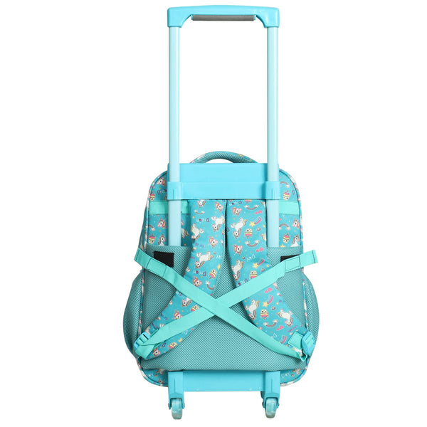 NOVEX Original Unicorn Kids Backpack Trolley Bag with 2 Wheel, Turquoise/Kids Backpack/Kids School Bag 18"