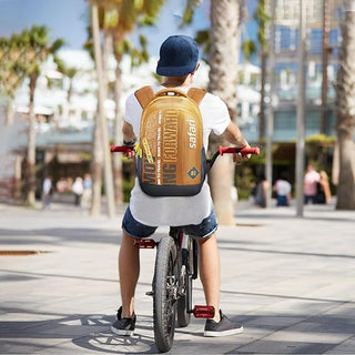 Safari Triplex 04 Casual Backpack with 37L capacity with Armor Base, 3 Compartments, Bottle Holder Pocket, Front Pocket, 8 inch side pocket, Improved back & shoulder straps,Printed School Bag for Boys and Girls, College Backpack, Office Bag, Travel Bag