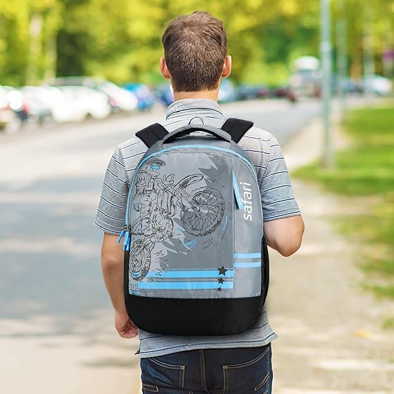 Safari Duplex 04 Casual Backpack with 32 L Armor Base, 2 Compartments, Bottle Holder, Front Pocket, 8 inch side pocket,Improved  back & Shoulder Straps,Printed School Bag for Boys and Girls, College Backpack, Office Bag, Travel Bag