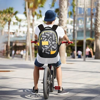 Safari Triplex 01 Casual Backpack with 37L capacity with Armor Base, 3 Compartments, Bottle Holder Pocket, Front Pocket, 8 inch side pocket, Improved back & shoulder straps,Printed School Bag for Boys and Girls, College Backpack, Office Bag, Travel Bag