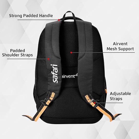 Safari Expand 15 Laptop Backpack with 43 Litres Armor Base, Raincover, 8 inch side Pockets, 3 Compartments, Bottle Holder,Compression straps & Organizer , School & College Bag, Office Bag