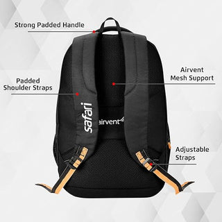 Safari Expand 15 Laptop Backpack with 43 Litres Armor Base, Raincover, 8 inch side Pockets, 3 Compartments, Bottle Holder,Compression straps & Organizer , School & College Bag, Office Bag