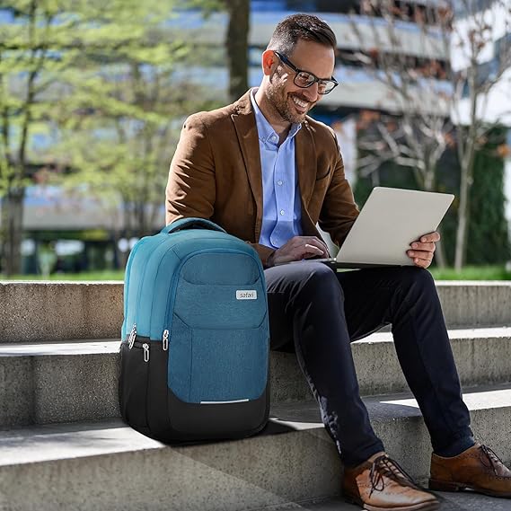 Safari Spade 03 Formal Laptop Backpack with 34L capacity Rain cover, Antitheft Pocket, 3 Compartments, Front Pocket, Smart Trolley Sleeve, Sturdy handle, Office Bag, College Backpack, Travel Bag, School Bag