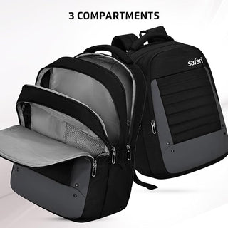 Safari Spade 01 Formal Laptop Backpack with 34L capacity Rain cover, Antitheft Pocket, 3 Compartments, Front Pocket, Smart Trolley Sleeve, Sturdy handle, Office Bag, College Backpack, Travel Bag, School Bag