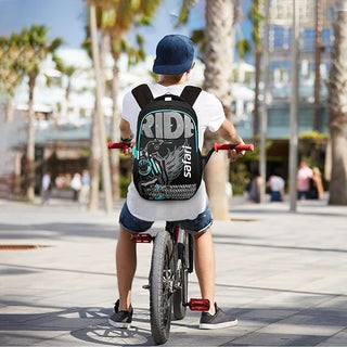 Safari Triplex 02 Casual Backpack with 37L capacity with Armor Base, 3 Compartments, Bottle Holder Pocket, Front Pocket, 8 inch side pocket, Improved back & shoulder straps,Printed School Bag for Boys and Girls, College Backpack, Office Bag, Travel Bag