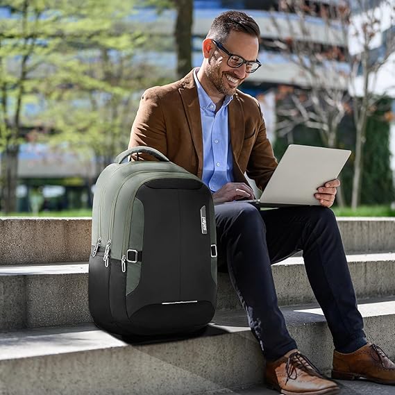 Safari Spade 02 Formal Laptop Backpack with 34L capacity Rain cover, Antitheft Pocket, 3 Compartments, Front Pocket, Smart Trolley Sleeve, Sturdy handle, Office Bag, College Backpack, Travel Bag, School Bag