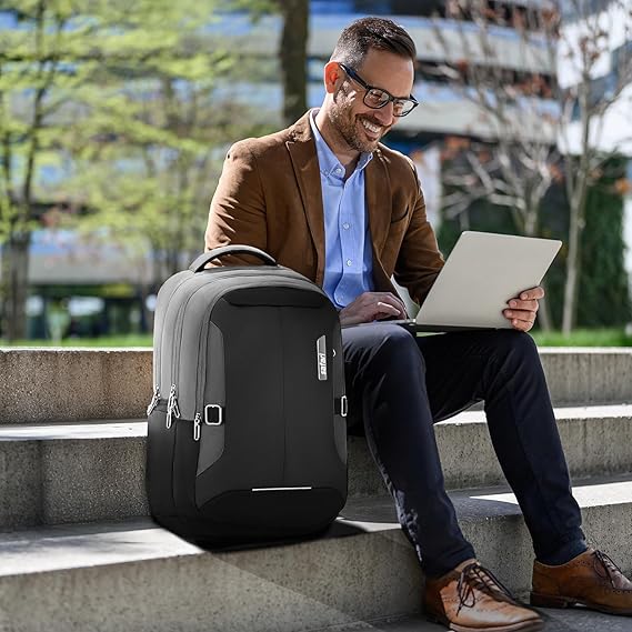 Safari Spade 02 Formal Laptop Backpack with 34L capacity Rain cover, Antitheft Pocket, 3 Compartments, Front Pocket, Smart Trolley Sleeve, Sturdy handle, Office Bag, College Backpack, Travel Bag, School Bag