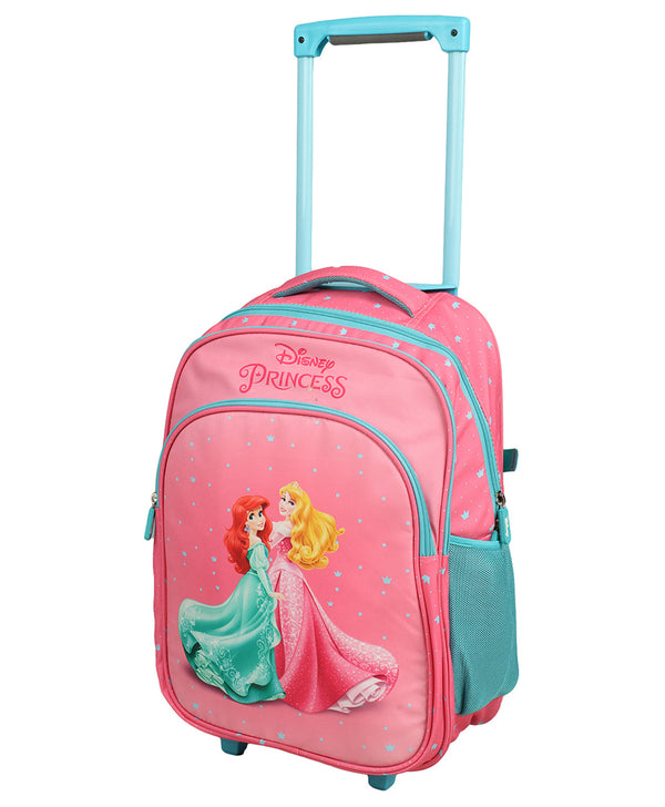Novex - Disney Original Princess Kids Backpack Trolley Bag With 2 Wheel | Pink 18"