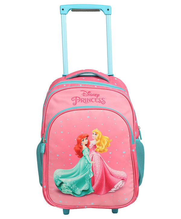 Novex - Disney Original Princess Kids Backpack Trolley Bag With 2 Wheel | Pink 18"