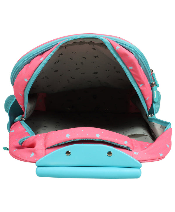 Novex - Disney Original Princess Kids Backpack Trolley Bag With 2 Wheel | Pink 18"