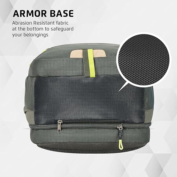 Safari Expand 15 Laptop Backpack with 43 Litres Armor Base, Raincover, 8 inch side Pockets, 3 Compartments, Bottle Holder,Compression straps & Organizer , School & College Bag, Office Bag