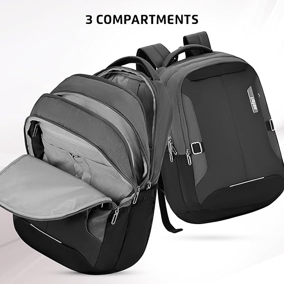 Safari Spade 02 Formal Laptop Backpack with 34L capacity Rain cover, Antitheft Pocket, 3 Compartments, Front Pocket, Smart Trolley Sleeve, Sturdy handle, Office Bag, College Backpack, Travel Bag, School Bag
