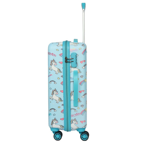Novex - Original Unicorn Kids Trolley Bag With 4 Wheel | Turquoise