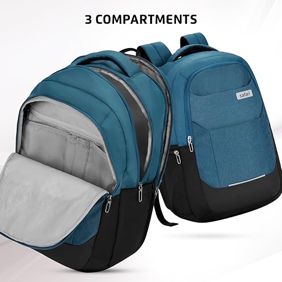 Safari Spade 03 Formal Laptop Backpack with 34L capacity Rain cover, Antitheft Pocket, 3 Compartments, Front Pocket, Smart Trolley Sleeve, Sturdy handle, Office Bag, College Backpack, Travel Bag, School Bag