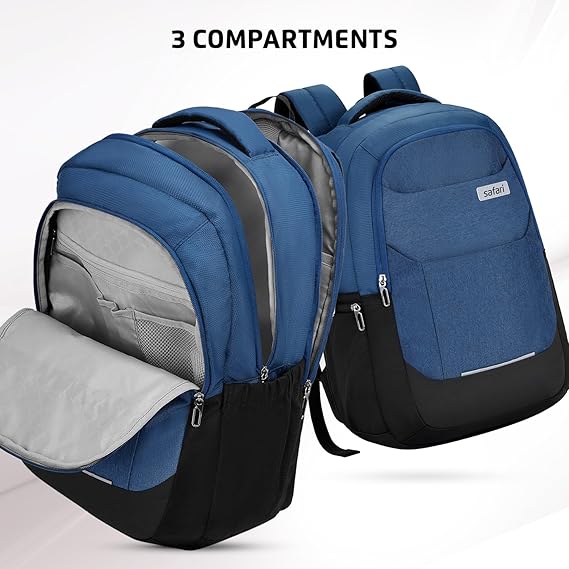Safari Spade 03 Formal Laptop Backpack with 34L capacity Rain cover, Antitheft Pocket, 3 Compartments, Front Pocket, Smart Trolley Sleeve, Sturdy handle, Office Bag, College Backpack, Travel Bag, School Bag