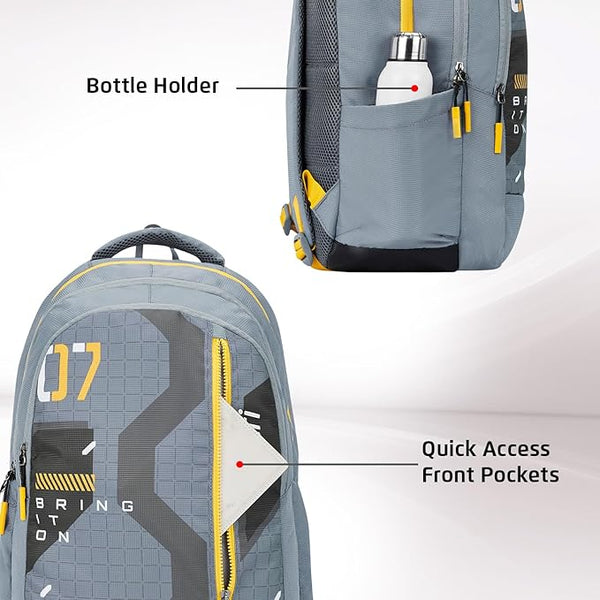 Safari Bonus 37L Casual Backpack with Armor Base, with Detachable Free Sling Bag, Side Bag, Bottle Holder, Front Pocket, File Holder, School & College Bags, Office Bag, Travel Bag