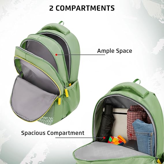 Safari Triplex 02 Casual Backpack with 37L capacity with Armor Base, 3 Compartments, Bottle Holder Pocket, Front Pocket, 8 inch side pocket, Improved back & shoulder straps,Printed School Bag for Boys and Girls, College Backpack, Office Bag, Travel Bag