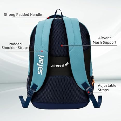 Safari Expand 13 Laptop Backpack with 43 Litres Armor Base, Raincover, 8 inch side Pockets, 3 Compartments, Bottle Holder,Compression straps & Organizer , School & College Bag, Office Bag