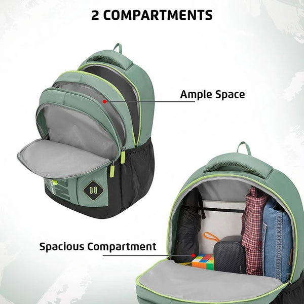 Safari Triplex 04 Casual Backpack with 37L capacity with Armor Base, 3 Compartments, Bottle Holder Pocket, Front Pocket, 8 inch side pocket, Improved back & shoulder straps,Printed School Bag for Boys and Girls, College Backpack, Office Bag, Travel Bag