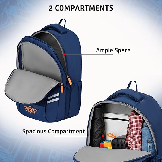 Safari Duplex 03 Casual Backpack with 32 L Armor Base, 2 Compartments, Bottle Holder, Front Pocket, 8 inch side pocket,Improved  back & Shoulder Straps,Printed School Bag for Boys and Girls, College Backpack, Office Bag, Travel Bag