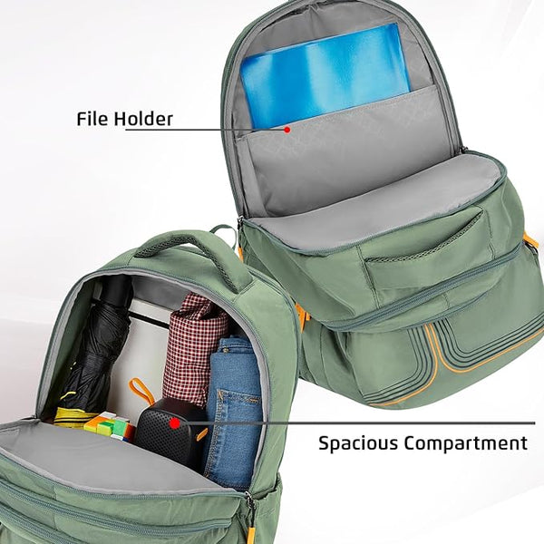 Safari Quadro 04 Casual Backpack with 43L Armor Base and Antitheft Pocket, 4 Compartments, Bottle Holder, Front Pocket, File Holder, School Bag, College Backpack, Office Bag, Travel Bag