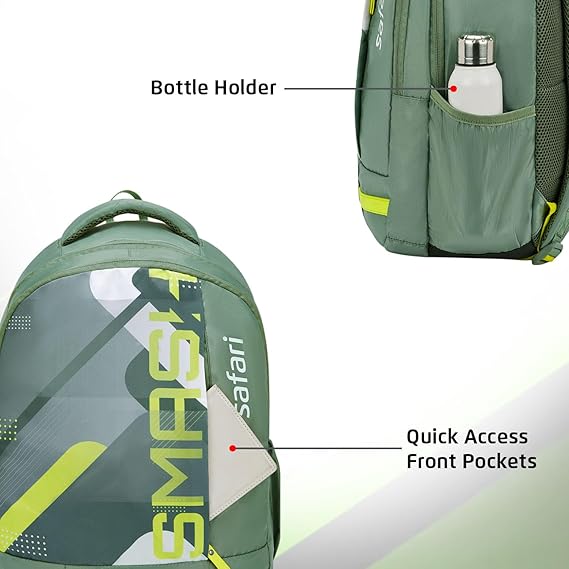 Safari Duplex 01 Casual Backpack with 32 L Armor Base, 2 Compartments, Bottle Holder, Front Pocket, 8 inch side pocket,Improved  back & Shoulder Straps,Printed School Bag for Boys and Girls, College Backpack, Office Bag, Travel Bag