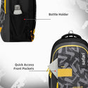 Safari Triplex 01 Casual Backpack with 37L capacity with Armor Base, 3 Compartments, Bottle Holder Pocket, Front Pocket, 8 inch side pocket, Improved back & shoulder straps,Printed School Bag for Boys and Girls, College Backpack, Office Bag, Travel Bag