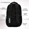 Safari Aura 37L Printed Laptop Backpack with Armor Base, Raincover, Antitheft Pocket, 3 Compartment, Bottle Holder, Front Pocket, Premium Pu Fabric, School & College Bag, Office Bag
