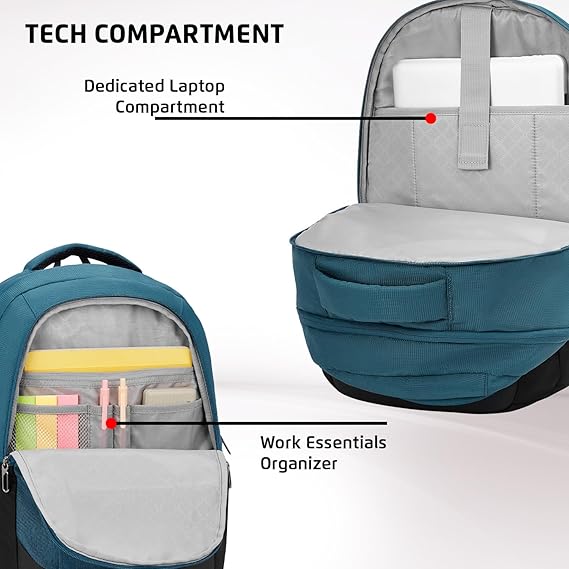 Safari Spade 03 Formal Laptop Backpack with 34L capacity Rain cover, Antitheft Pocket, 3 Compartments, Front Pocket, Smart Trolley Sleeve, Sturdy handle, Office Bag, College Backpack, Travel Bag, School Bag