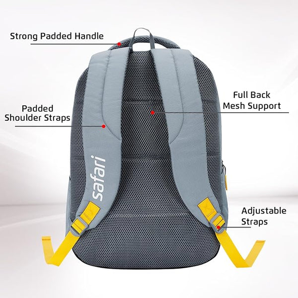Safari Bonus 37L Casual Backpack with Armor Base, with Detachable Free Sling Bag, Side Bag, Bottle Holder, Front Pocket, File Holder, School & College Bags, Office Bag, Travel Bag