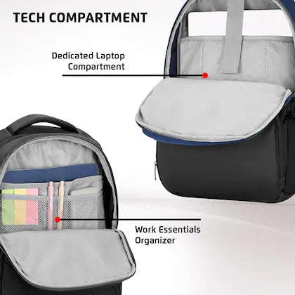 Safari Ace 30L Formal Laptop Backpack with Raincover, Antitheft Pocket, 2 Compartment, Front Pocket, Smart Trolley Sleeve, Office Bag, College Backpack, Travel Bag, School Bag