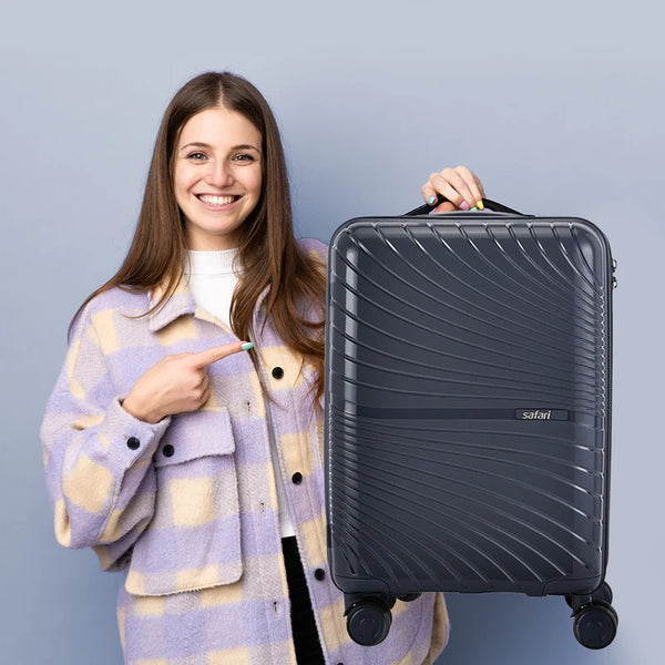 Safari Atlantis 8 Wheels Spinner, Anti-Theft Zipper Polyproplyene Suitcase Luggage Trolley Bag
