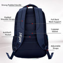 Safari Aura 37L Printed Laptop Backpack with Armor Base, Raincover, Antitheft Pocket, 3 Compartment, Bottle Holder, Front Pocket, Premium Pu Fabric, School & College Bag, Office Bag