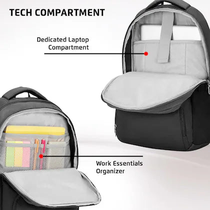 Safari Ace 30L Formal Laptop Backpack with Raincover, Antitheft Pocket, 2 Compartment, Front Pocket, Smart Trolley Sleeve, Office Bag, College Backpack, Travel Bag, School Bag