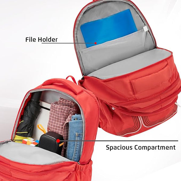 Safari Quadro 04 Casual Backpack with 43L Armor Base and Antitheft Pocket, 4 Compartments, Bottle Holder, Front Pocket, File Holder, School Bag, College Backpack, Office Bag, Travel Bag