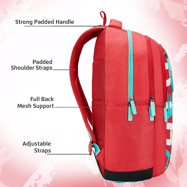 Safari Triplex 03 Casual Backpack with 37L capacity with Armor Base, 3 Compartments, Bottle Holder Pocket, Front Pocket, 8 inch side pocket, Improved back & shoulder straps,Printed School Bag for Boys and Girls, College Backpack, Office Bag, Travel Bag